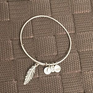 Silver Feather Bangle
